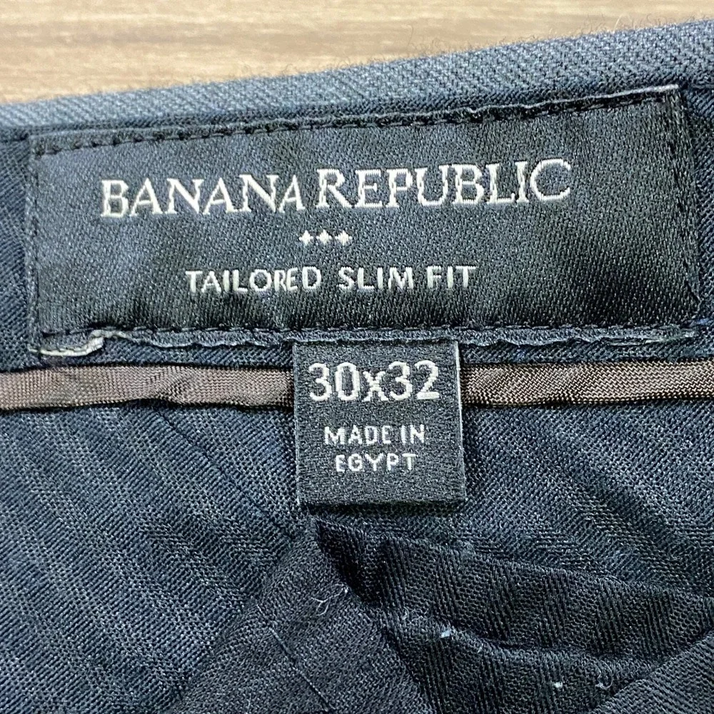 Banana Republic Dress Pants Mens 30x28 Minimalist Viscose Tailored Slim Fit Gray